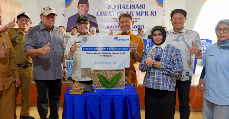 Dihadiri Rachmat Gobel Garudafood Teken MoU Dukung Pertanian Kacang Tanah Di Gorontalo
