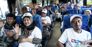 Pertamina Patra Niaga Berangkatkan Mitra Ojol Mudik Gratis Bareng MyPertamina
